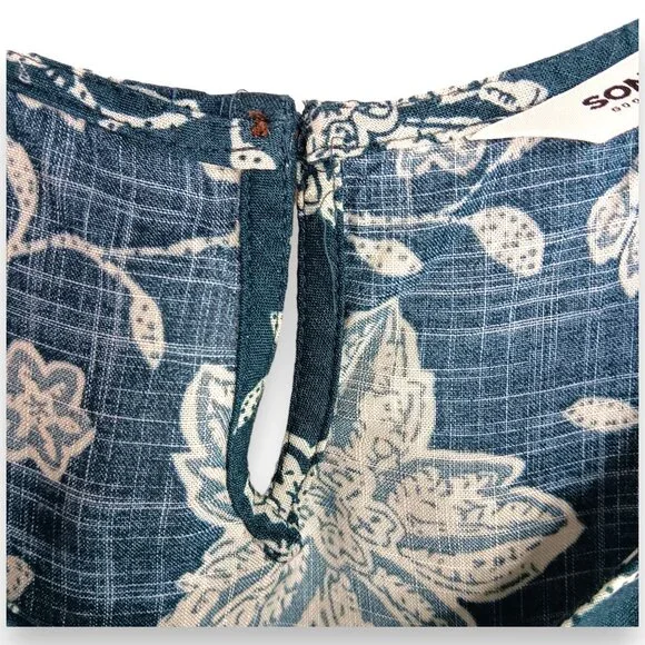 SONOMA- Women's Top-Green-White Floral-Tank-SIZE PXS-Light-Casual-Comfort - Picture 6 of 13